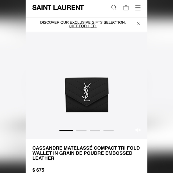 **SOLD** Authentic Pre-owned Yves Saint Laurent Grain De Poudre Compact Wallet - Picture 14 of 16